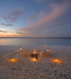 Sunset beach at Mnemba